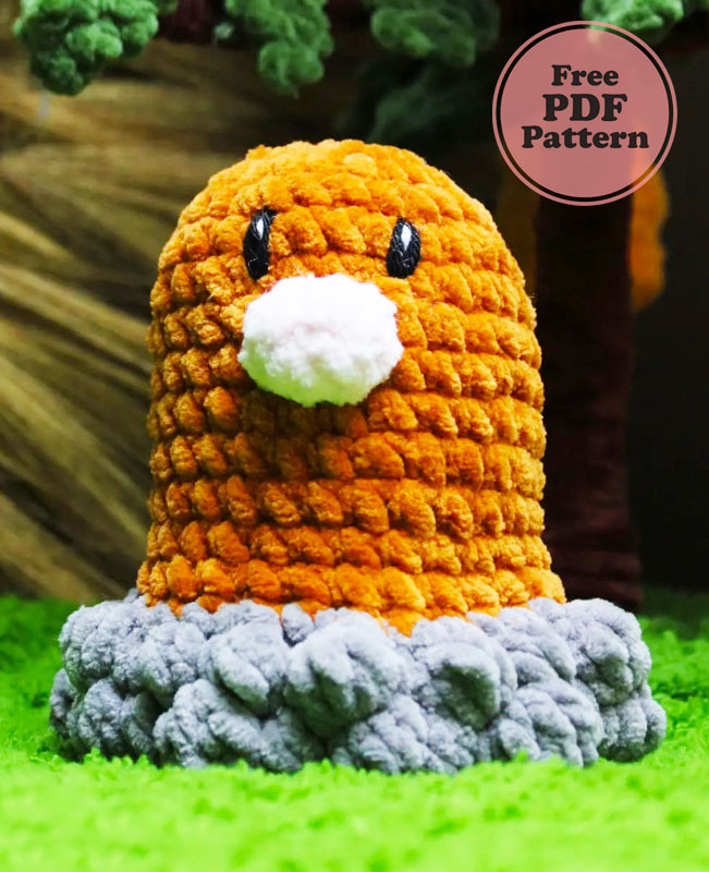 Diglett the Plush Mole Amigurumi PDF Pattern (1)
