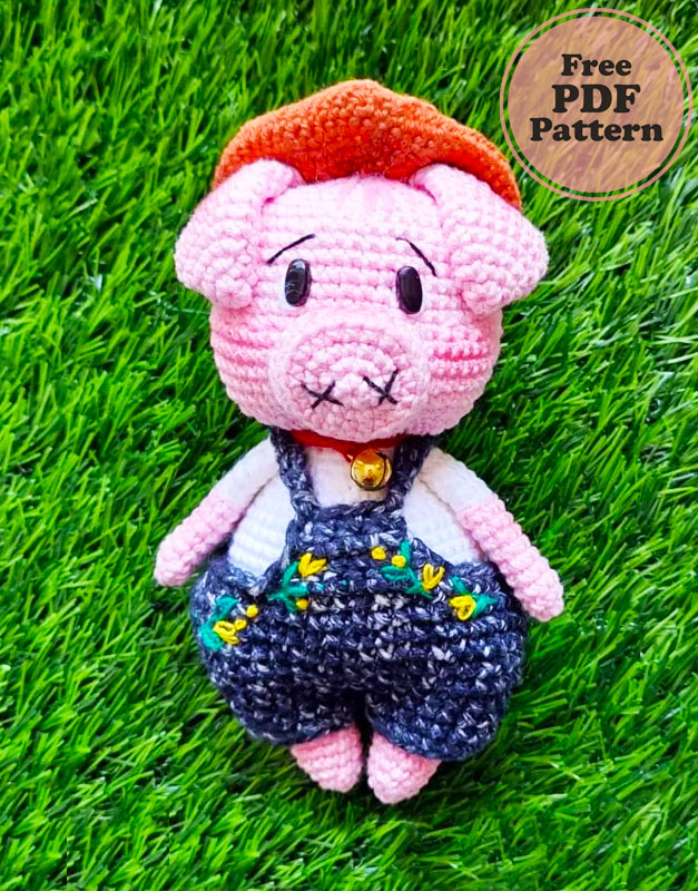 Cocoa the Pig with Overalls PDF Pattern Step by Step (2)
