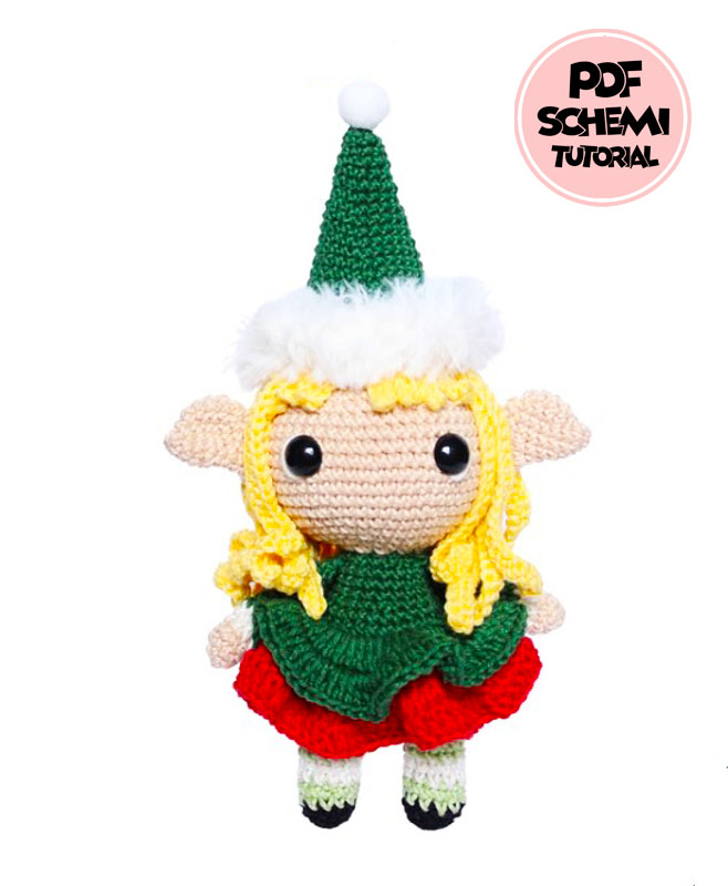 Bambola Elfo all'Uncinetto per l'Inverno Passo dopo Passo (1)