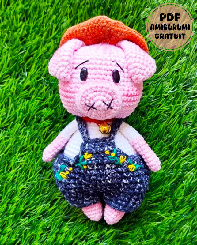 Cocoa le Cochon avec Salopette Modèle Étape par Étape (2)